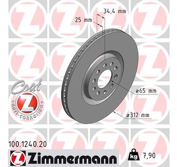 Brzdový kotouč ZIMMERMANN 100.1240.20