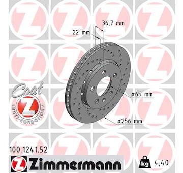 Brzdový kotouč ZIMMERMANN 100.1241.52