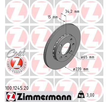 Brzdový kotouč ZIMMERMANN 100.1245.20