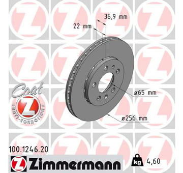 Brzdový kotouč ZIMMERMANN 100.1246.20