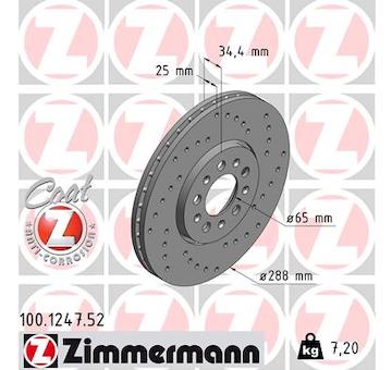 Brzdový kotouč ZIMMERMANN 100.1247.52