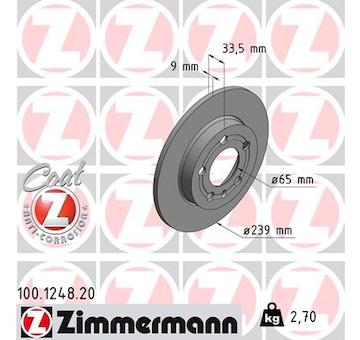 Brzdový kotouč ZIMMERMANN 100.1248.20