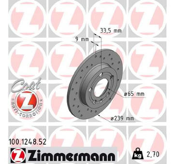 Brzdový kotouč ZIMMERMANN 100.1248.52