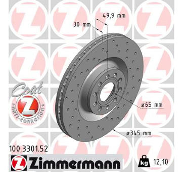 Brzdový kotouč ZIMMERMANN 100.3301.52