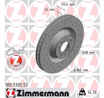 Brzdový kotouč ZIMMERMANN 100.3305.52