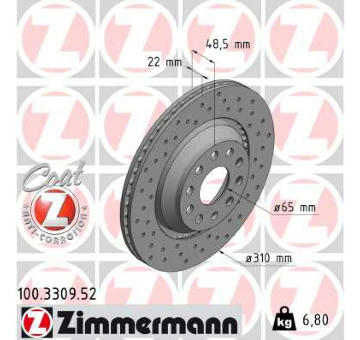 Brzdový kotouč ZIMMERMANN 100.3309.52