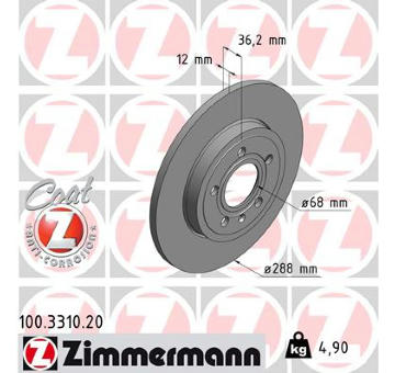 Brzdový kotouč ZIMMERMANN 100.3310.20