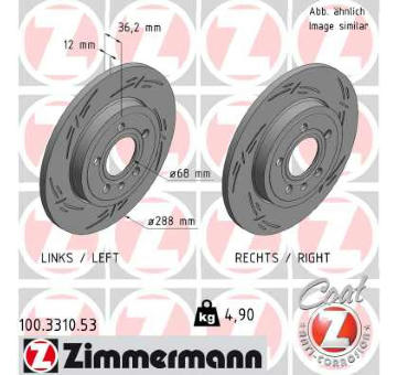 Brzdový kotouč ZIMMERMANN 100.3310.53