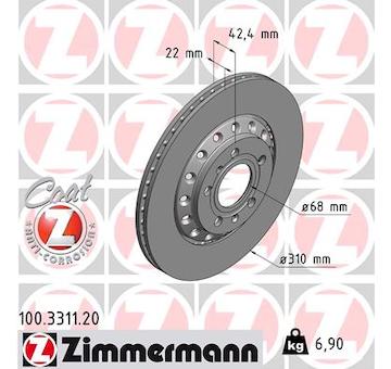 Brzdový kotúč ZIMMERMANN 100.3311.20