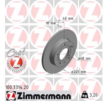 Brzdový kotouč ZIMMERMANN 100.3314.20