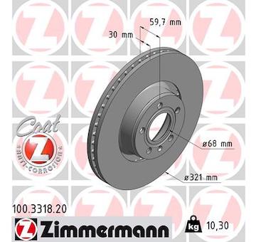 Brzdový kotouč ZIMMERMANN 100.3318.20