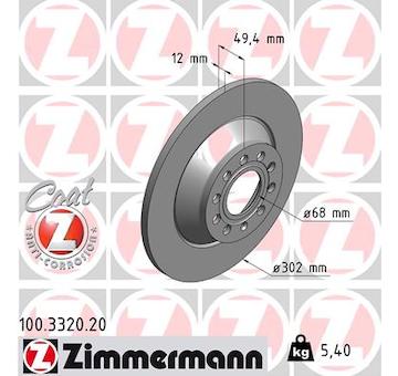 Brzdový kotouč ZIMMERMANN 100.3320.20