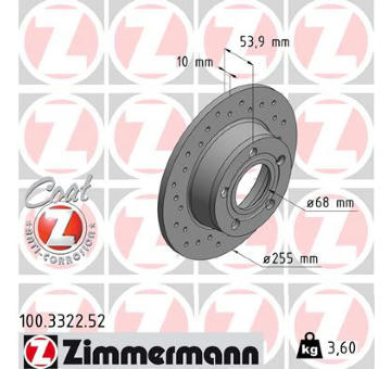 Brzdový kotouč ZIMMERMANN 100.3322.52