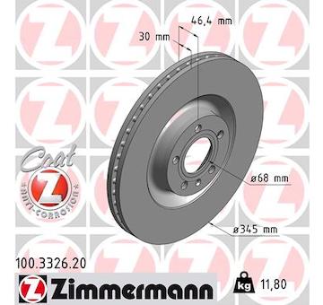 Brzdový kotouč ZIMMERMANN 100.3326.20