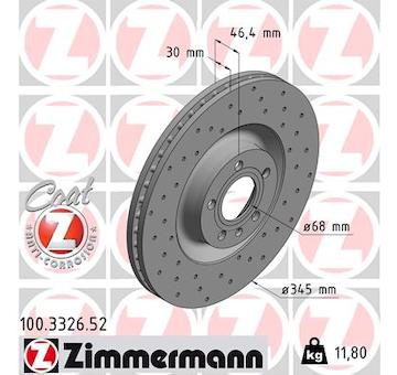 Brzdový kotouč ZIMMERMANN 100.3326.52