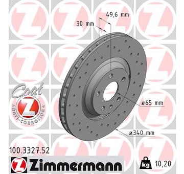 Brzdový kotouč ZIMMERMANN 100.3327.52