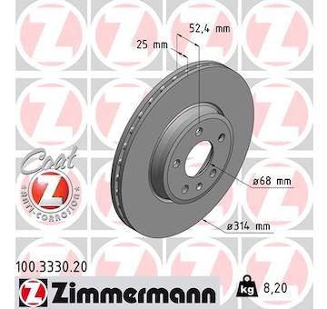 Brzdový kotouč ZIMMERMANN 100.3330.20