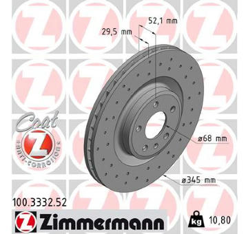 Brzdový kotouč ZIMMERMANN 100.3332.52