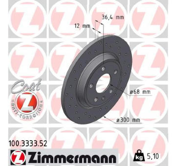 Brzdový kotouč ZIMMERMANN 100.3333.52