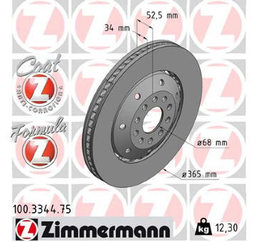 Brzdový kotouč ZIMMERMANN 100.3344.75