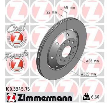 Brzdový kotouč ZIMMERMANN 100.3345.75