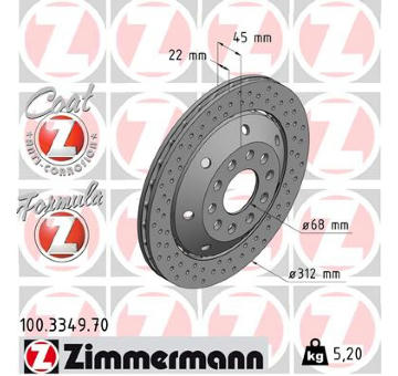 Brzdový kotouč ZIMMERMANN 100.3349.70