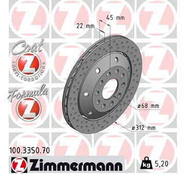 Brzdový kotouč ZIMMERMANN 100.3350.70