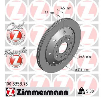 Brzdový kotouč ZIMMERMANN 100.3353.75