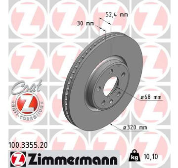 Brzdový kotouč ZIMMERMANN 100.3355.20