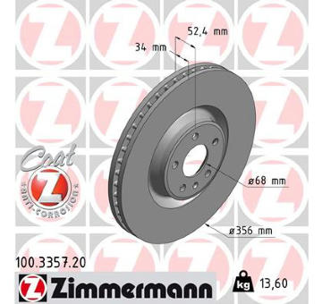 Brzdový kotouč ZIMMERMANN 100.3357.20