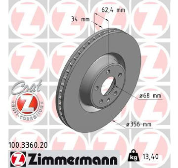 Brzdový kotouč ZIMMERMANN 100.3360.20