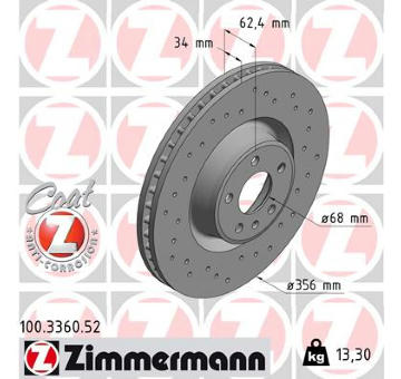 Brzdový kotouč ZIMMERMANN 100.3360.52