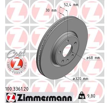 Brzdový kotouč ZIMMERMANN 100.3361.20