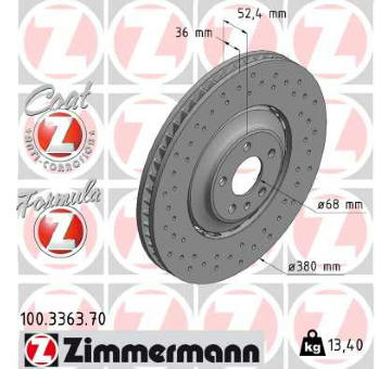 Brzdový kotouč ZIMMERMANN 100.3363.70