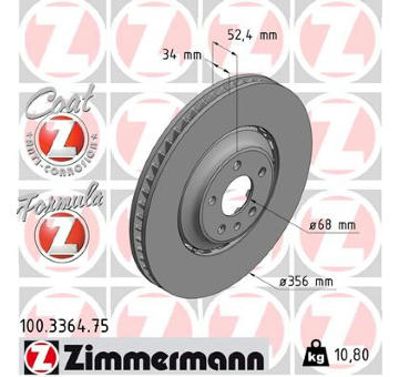 Brzdový kotouč ZIMMERMANN 100.3364.75