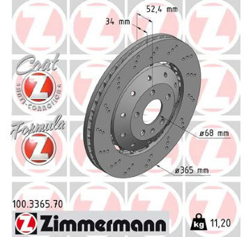 Brzdový kotouč ZIMMERMANN 100.3365.70