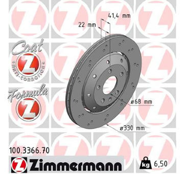 Brzdový kotouč ZIMMERMANN 100.3366.70