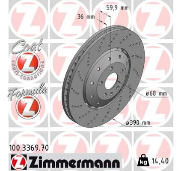 Brzdový kotouč ZIMMERMANN 100.3369.70