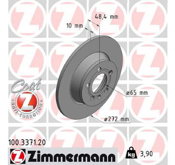 Brzdový kotouč ZIMMERMANN 100.3371.20