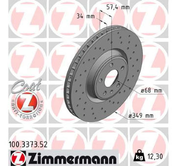 Brzdový kotouč ZIMMERMANN 100.3373.52