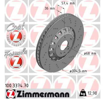 Brzdový kotouč ZIMMERMANN 100.3374.70