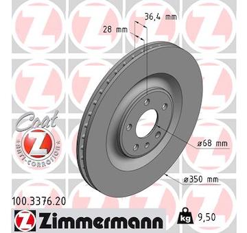 Brzdový kotouč ZIMMERMANN 100.3376.20