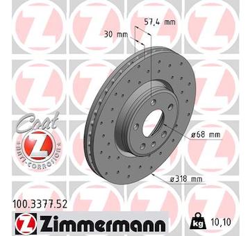 Brzdový kotouč ZIMMERMANN 100.3377.52