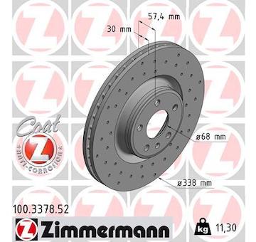 Brzdový kotouč ZIMMERMANN 100.3378.52