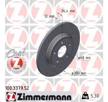 Brzdový kotouč ZIMMERMANN 100.3379.52