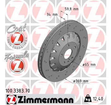 Brzdový kotouč ZIMMERMANN 100.3383.70