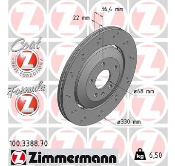 Brzdový kotouč ZIMMERMANN 100.3388.70