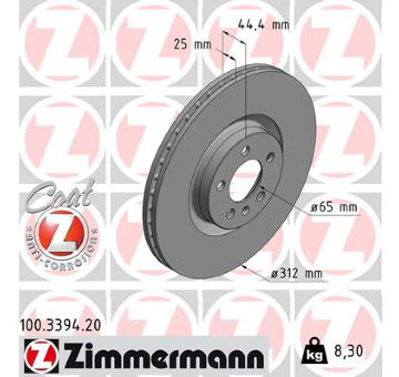 Brzdový kotouč ZIMMERMANN 100.3394.20