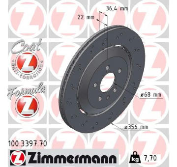 Brzdový kotouč ZIMMERMANN 100.3397.70