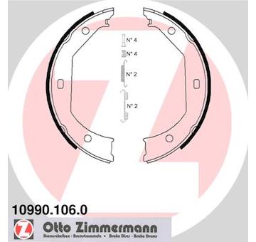 Sada brzdových čelistí, parkovací brzda ZIMMERMANN 10990.106.0